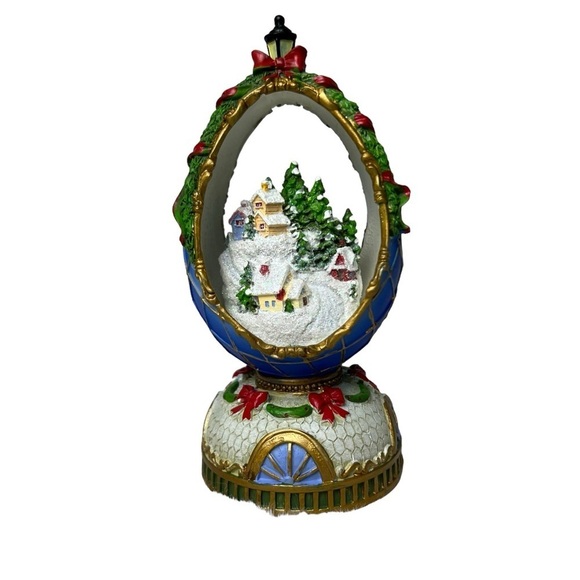 Christmas Music Box Egg Ornamental- Plays “We Wish You A Merry X-mas” Home Trees - Picture 11 of 13